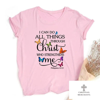 Butterfly I Can Do All Things Graphic T Shirts