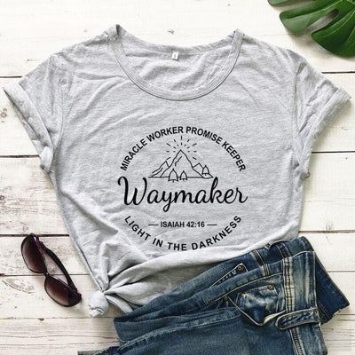 Waymaker 100% Cotton Christian Bible Verse T-Shirt