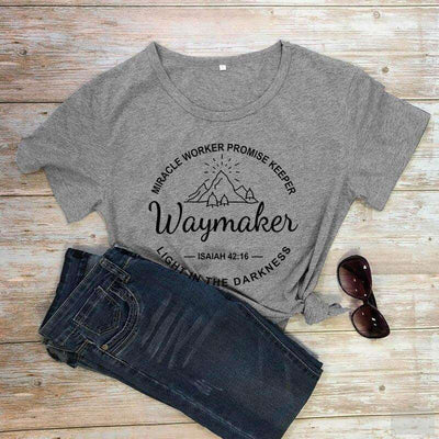 Waymaker 100% Cotton Christian Bible Verse T-Shirt