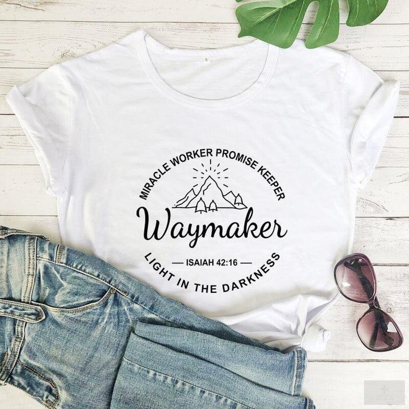 Waymaker 100% Cotton Christian Bible Verse T-Shirt