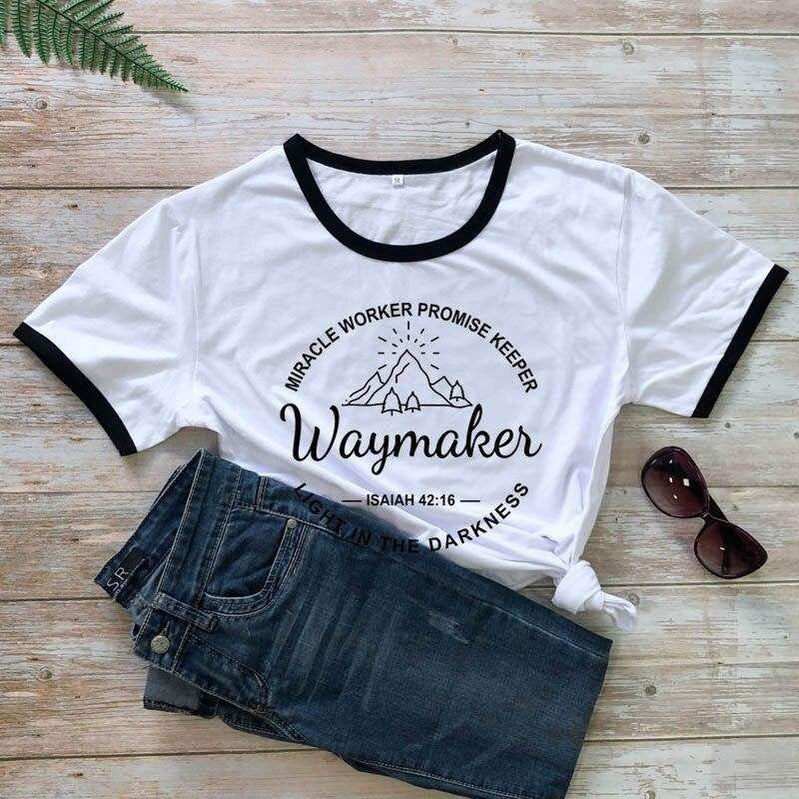 Waymaker 100% Cotton Christian Bible Verse T-Shirt