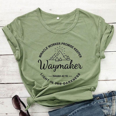 Waymaker 100% Cotton Christian Bible Verse T-Shirt