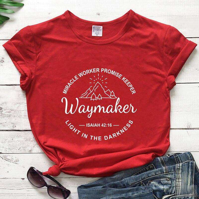 Waymaker 100% Cotton Christian Bible Verse T-Shirt