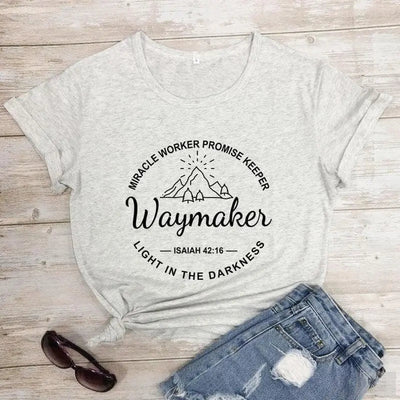 Waymaker 100% Cotton Christian Bible Verse T-Shirt