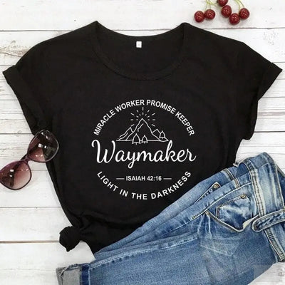 Waymaker 100% Cotton Christian Bible Verse T-Shirt