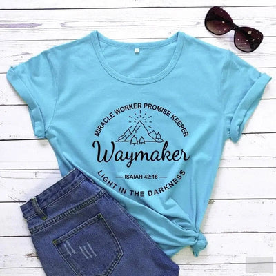 Waymaker 100% Cotton Christian Bible Verse T-Shirt