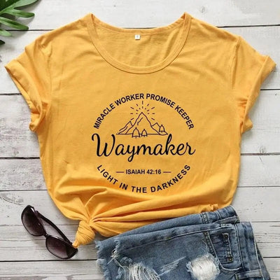 Waymaker 100% Cotton Christian Bible Verse T-Shirt