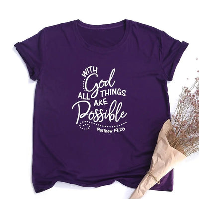 With God All Things Are Possible Christian T Shirt