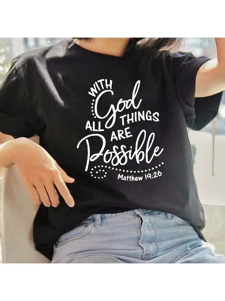 With God All Things Are Possible Christian T Shirt