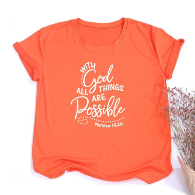 With God All Things Are Possible Christian T Shirt