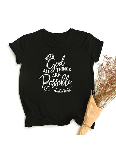 With God All Things Are Possible Christian T Shirt