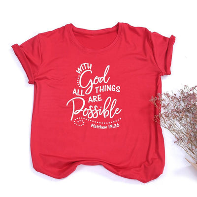 With God All Things Are Possible Christian T Shirt