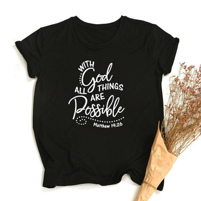 With God All Things Are Possible Christian T Shirt