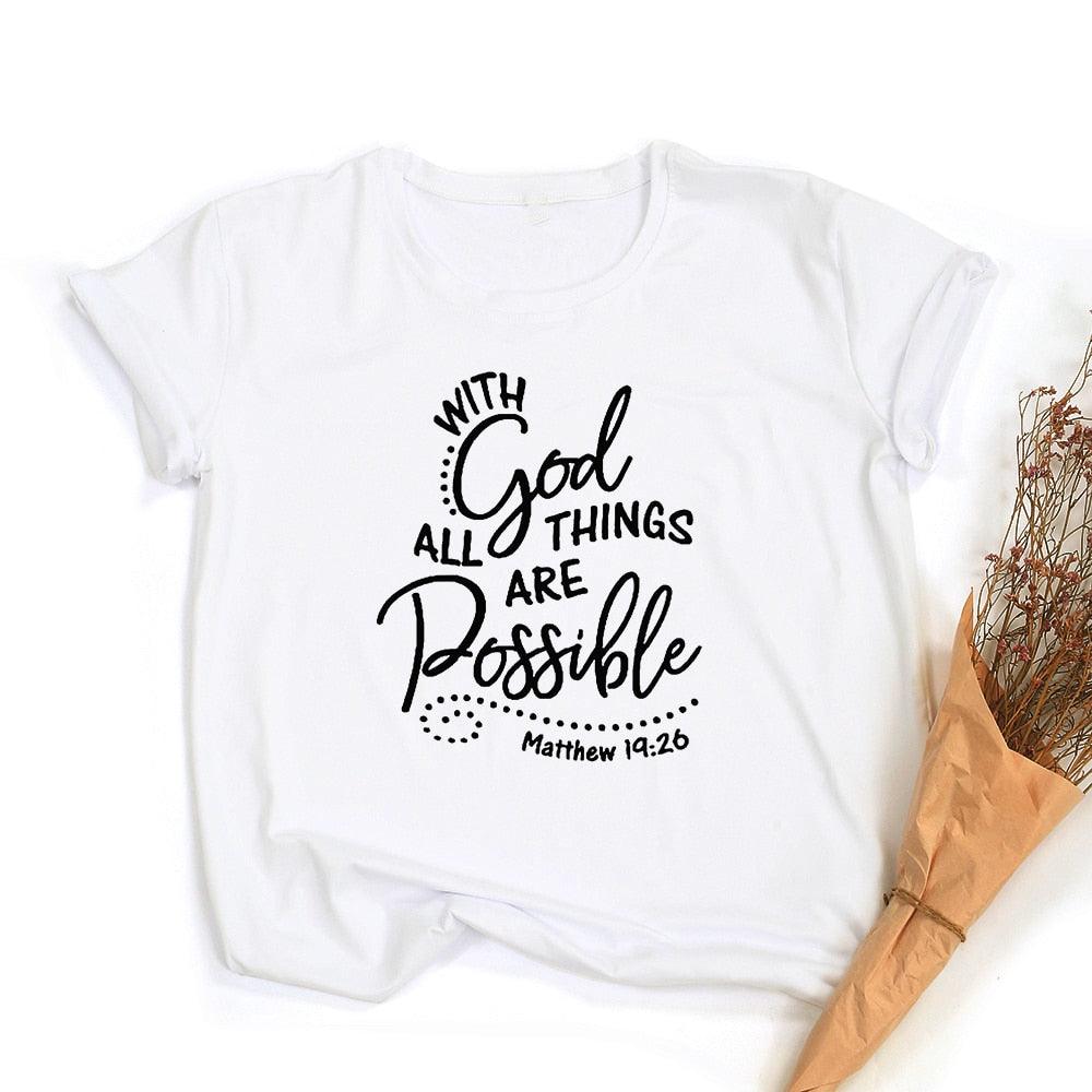 With God All Things Are Possible Christian T Shirt