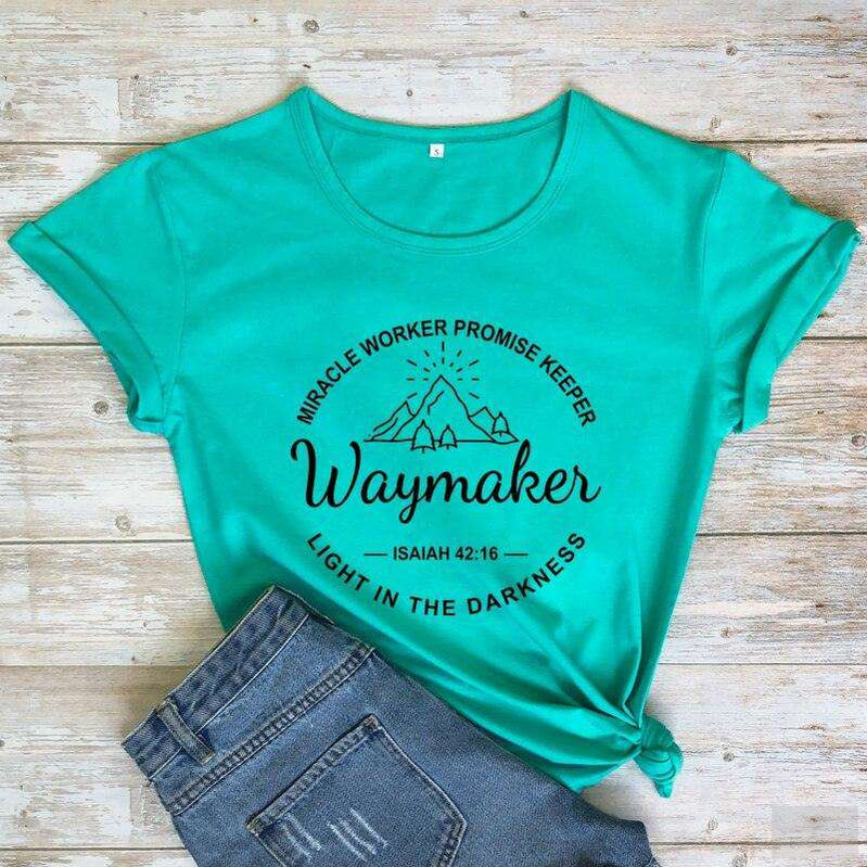 Waymaker 100% Cotton Christian Bible Verse T-Shirt