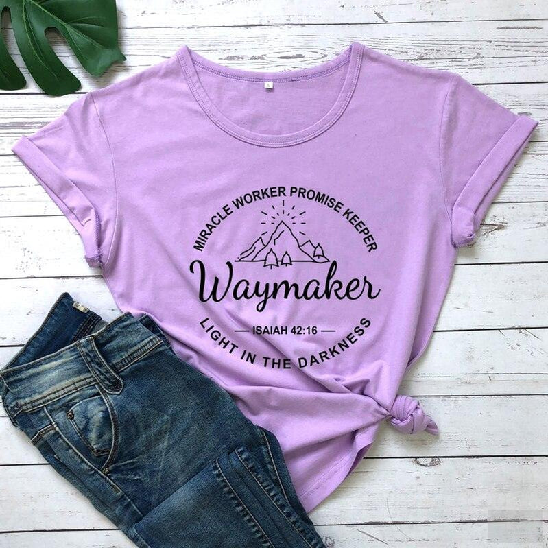 Waymaker 100% Cotton Christian Bible Verse T-Shirt