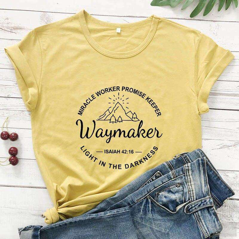 Waymaker 100% Cotton Christian Bible Verse T-Shirt